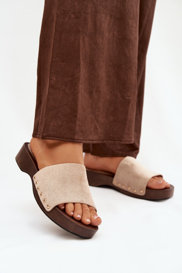 sieviešu čības Ze Zelta krāsasmi Kniedes smilšu krāsas Ferinna 2