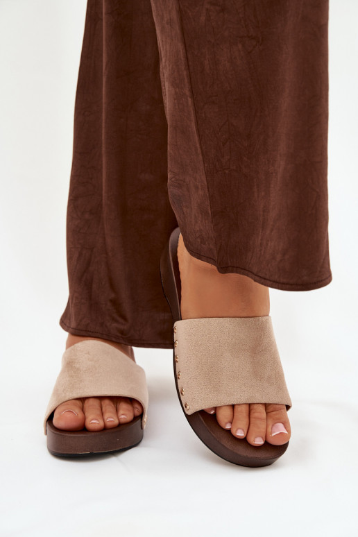 sieviešu čības Ze Zelta krāsasmi Kniedes smilšu krāsas Ferinna