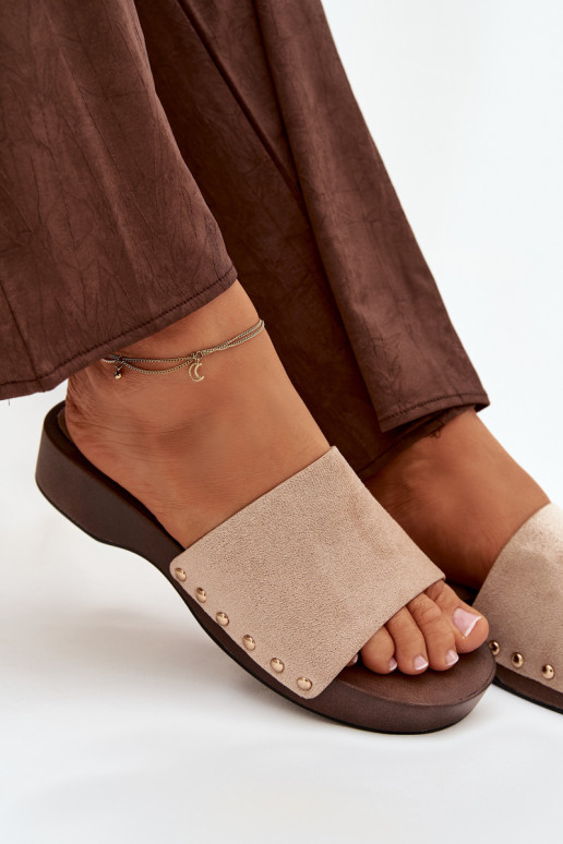 sieviešu čības Ze Zelta krāsasmi Kniedes smilšu krāsas Ferinna