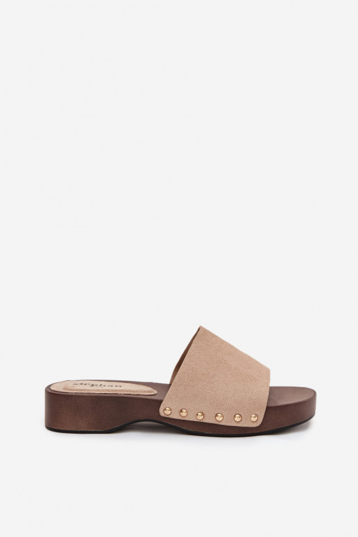 sieviešu čības Ze Zelta krāsasmi Kniedes smilšu krāsas Ferinna