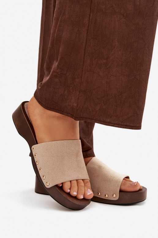 sieviešu čības Ze Zelta krāsasmi Kniedes smilšu krāsas Ferinna