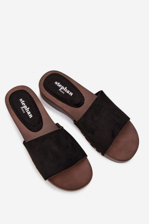 sieviešu čības Ze Zelta krāsasmi Kniedes melnas krāsas Ferinna