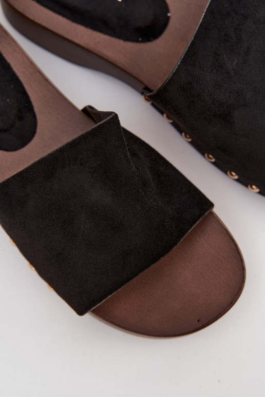 sieviešu čības Ze Zelta krāsasmi Kniedes melnas krāsas Ferinna