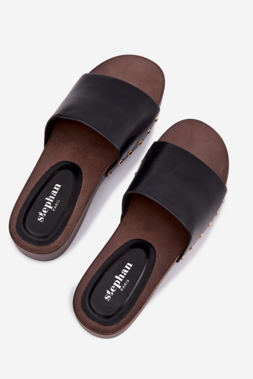 sieviešu čības Ze Zelta krāsasmi Kniedes melnas krāsas Terissa