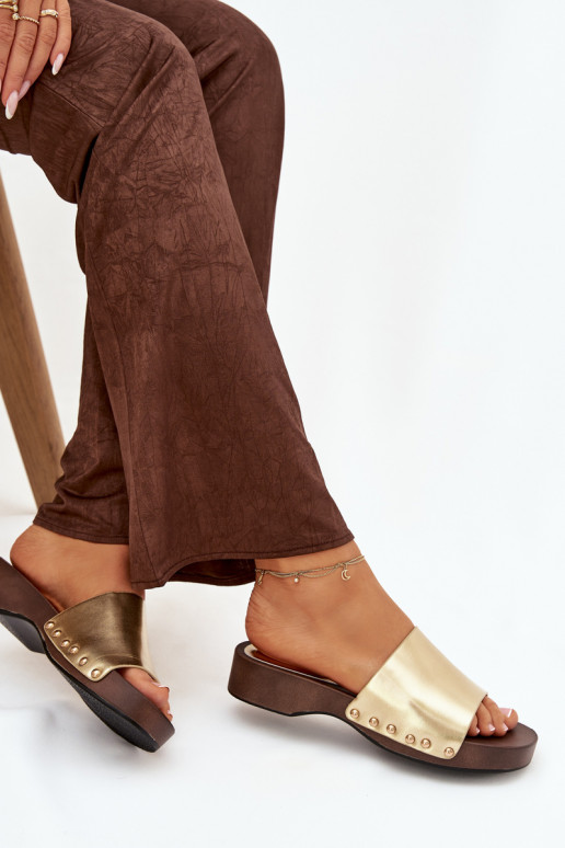 sieviešu čības ar kniedēm Zelta krāsas Terissa