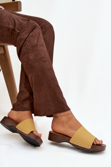 sieviešu čības ar kniedēm Dzelteni Terissa