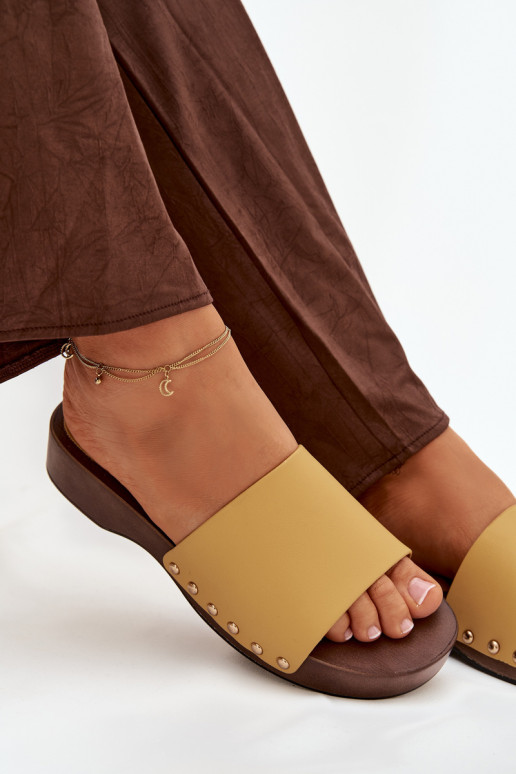 sieviešu čības ar kniedēm Dzelteni Terissa