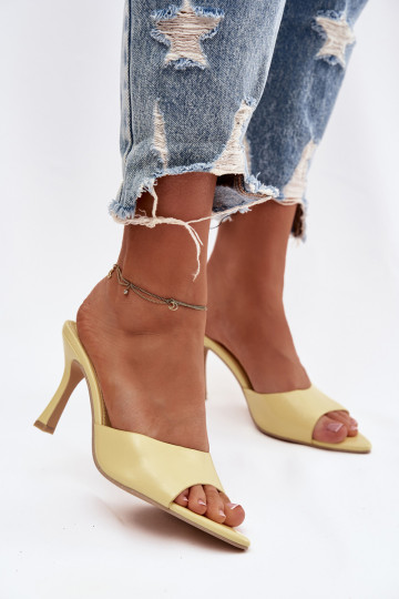 Laque sieviešu čības ar papēdi Dzelteni Lirissa 2