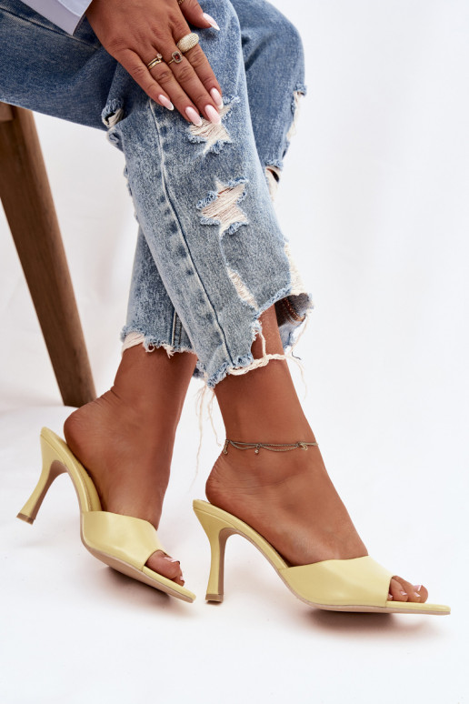 Laque sieviešu čības ar papēdi Dzelteni Lirissa