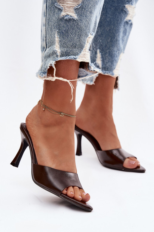 Laque sieviešu čības ar papēdi CzekoladoIne Lirissa