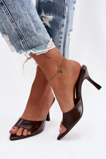 Laque sieviešu čības ar papēdi CzekoladoIne Lirissa 2