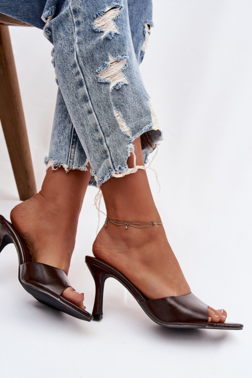 Laque sieviešu čības ar papēdi CzekoladoIne Lirissa