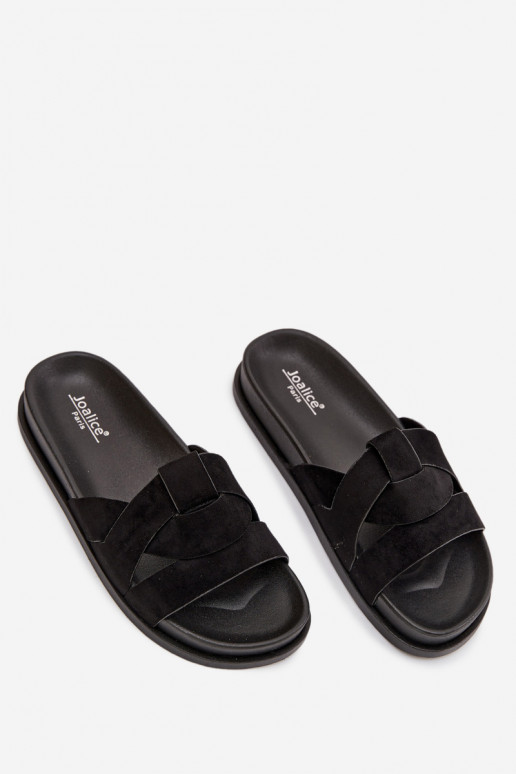 sieviešu čības Eko zamšādaoIne Ar svītrām melnas krāsas Tā irrivessa