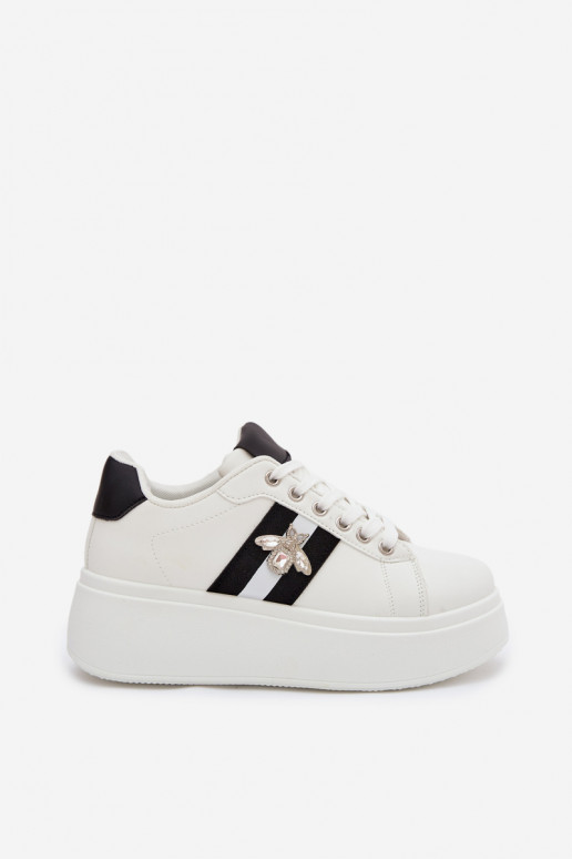 Sneakers modeļa apavi Sieviešu ar platformuPrzypinką baltas krāsas Palvessa