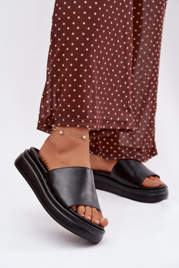 sieviešu čības ar platformu melnas krāsas Tanelisse