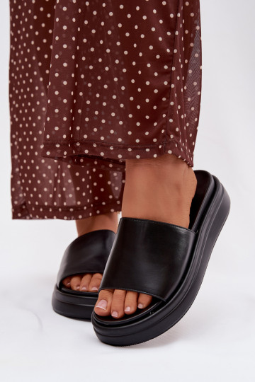 sieviešu čības ar platformu melnas krāsas Tanelisse 2