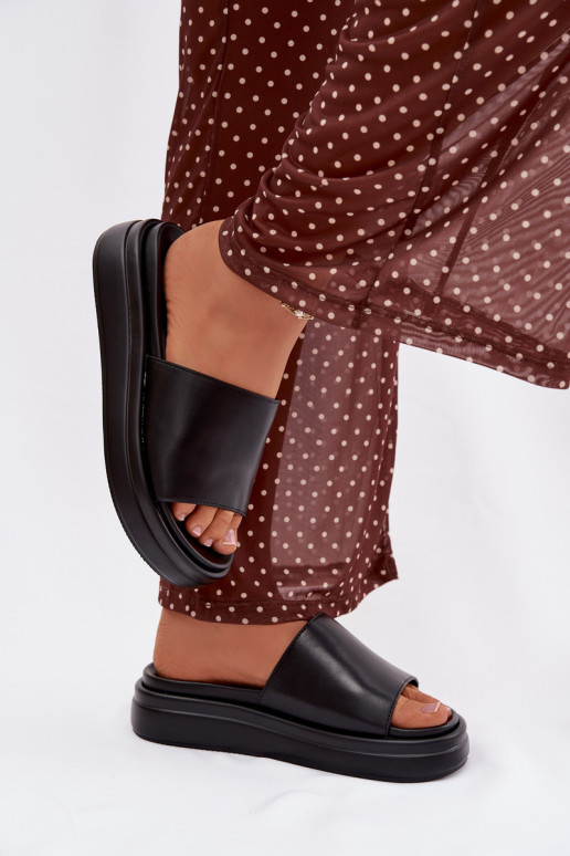 sieviešu čības ar platformu melnas krāsas Tanelisse