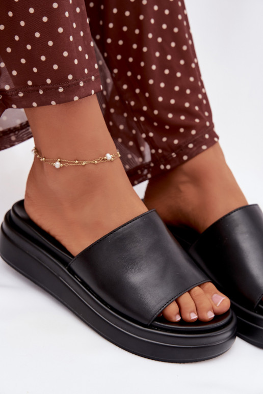 sieviešu čības ar platformu melnas krāsas Tanelisse