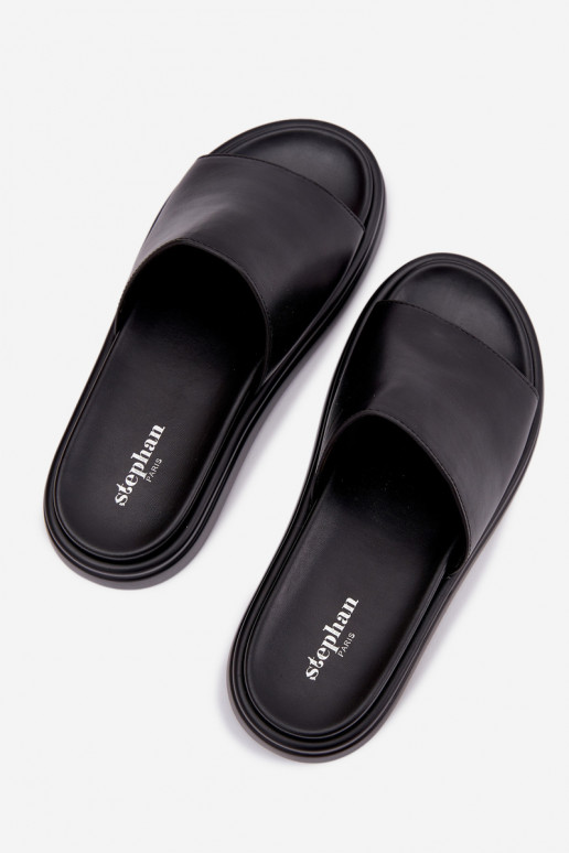 sieviešu čības ar platformu melnas krāsas Tanelisse