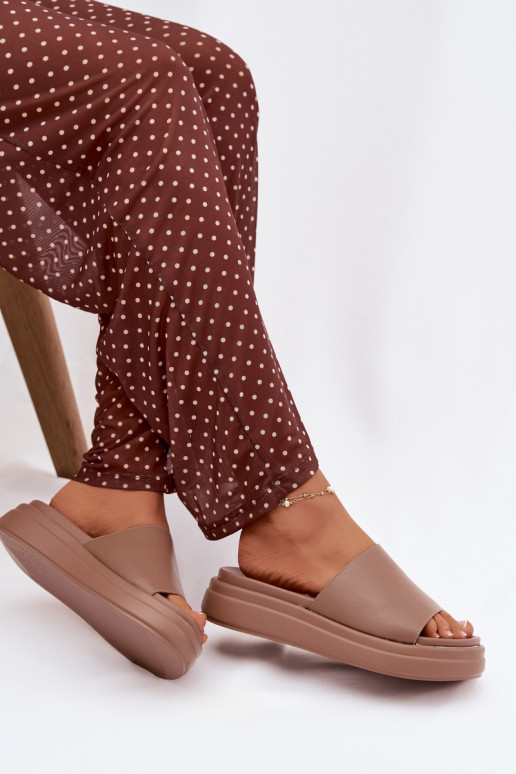 sieviešu čības ar platformu smilšu krāsas Tanelisse