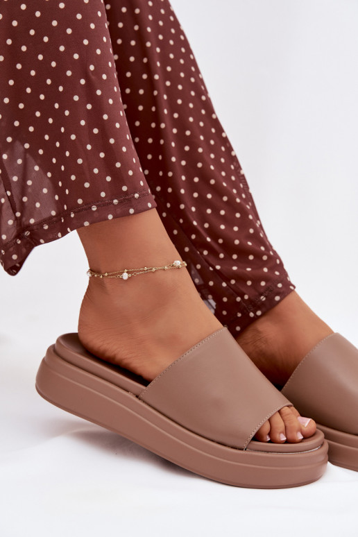 sieviešu čības ar platformu smilšu krāsas Tanelisse