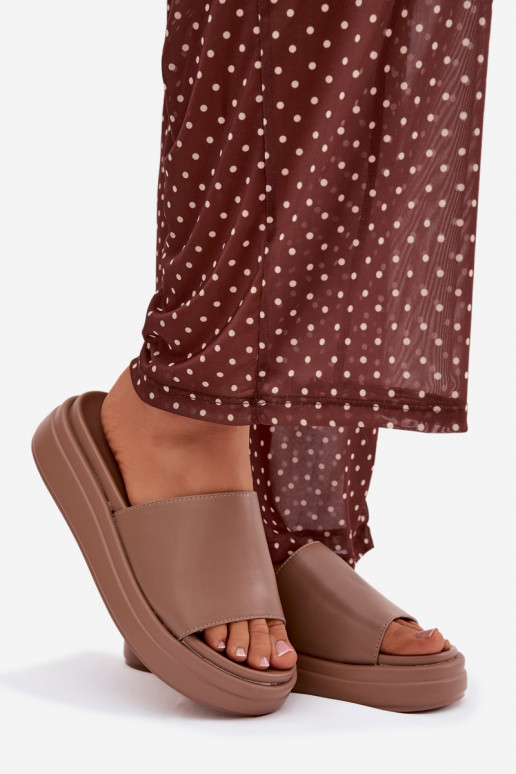 sieviešu čības ar platformu smilšu krāsas Tanelisse