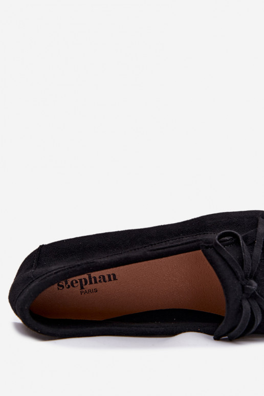 sieviešu mokasīni ar bārkstīm melnas krāsas Janelisse