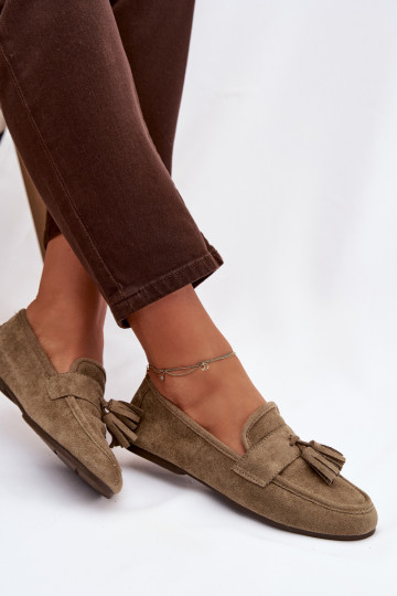 Mokasīni Sieviešu dzīvoklis ar bārkstīm Zaļas krāsas Tā irrilisse