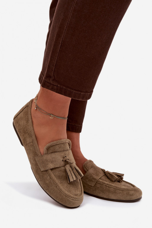 Mokasīni Sieviešu dzīvoklis ar bārkstīm Zaļas krāsas Tā irrilisse