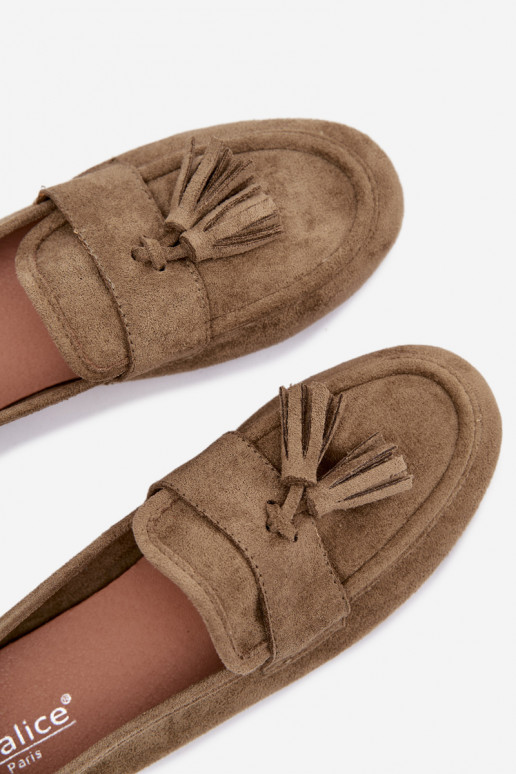 Mokasīni Sieviešu dzīvoklis ar bārkstīm Zaļas krāsas Tā irrilisse