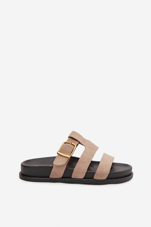 sieviešu čības Ar svītrām I Złotą ar sprādzēm smilšu krāsas Ulirissa