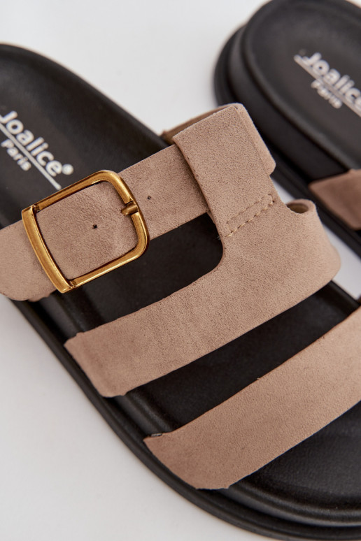 sieviešu čības Ar svītrām I Złotą ar sprādzēm smilšu krāsas Ulirissa