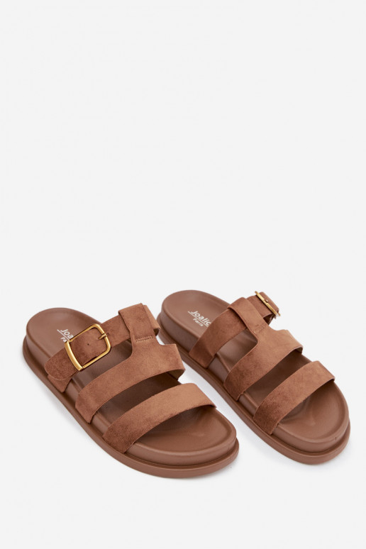 sieviešu čības Ar svītrām I Złotą ar sprādzēm brūnas krāsas Ulirissa