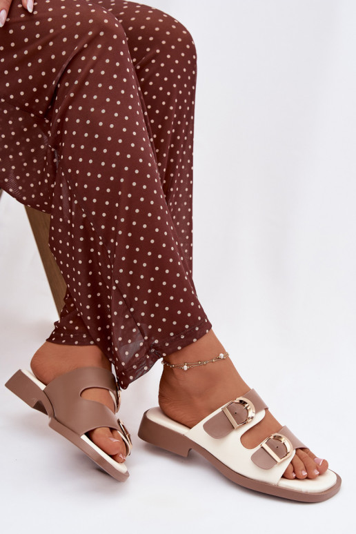 sieviešu čības Ze Zelta krāsasmi ar sprādzēmmi smilšu krāsas Danelle