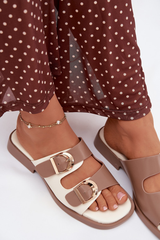 sieviešu čības Ze Zelta krāsasmi ar sprādzēmmi smilšu krāsas Danelle