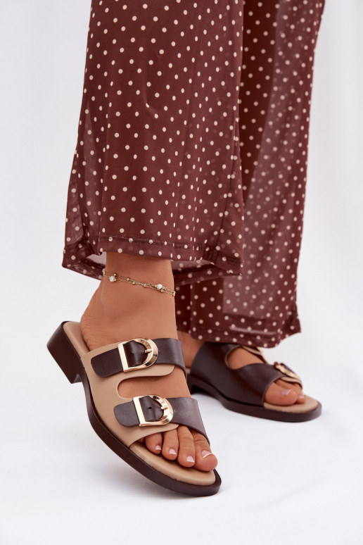 sieviešu čības Ze Zelta krāsasmi ar sprādzēmmi smilšu krāsas-brūnas krāsas Danelle