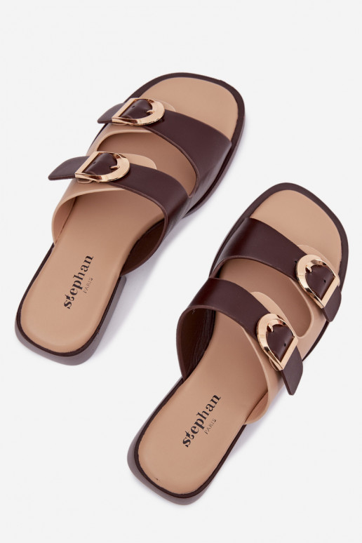 sieviešu čības Ze Zelta krāsasmi ar sprādzēmmi smilšu krāsas-brūnas krāsas Danelle