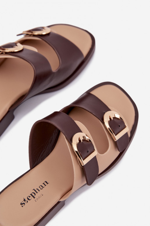 sieviešu čības Ze Zelta krāsasmi ar sprādzēmmi smilšu krāsas-brūnas krāsas Danelle