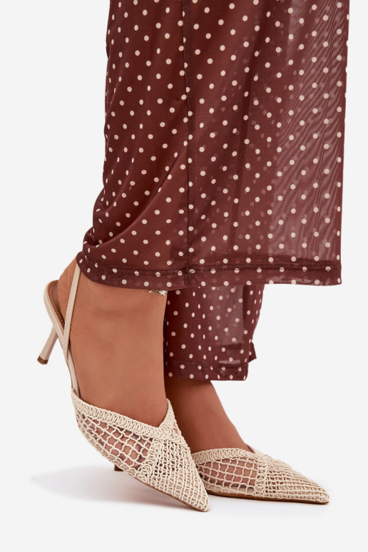 sandales No Braid ar papēdi Ziloņkaula krāsas Hanelis