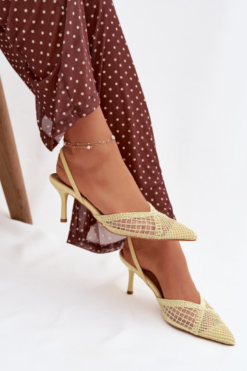 sandales No Braid ar papēdi Dzelteni Hanelis