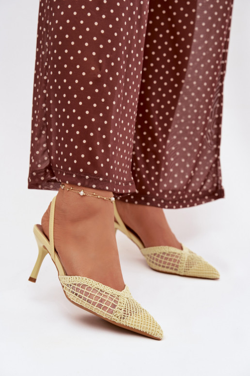 sandales No Braid ar papēdi Dzelteni Hanelis