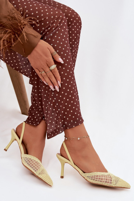 sandales No Braid ar papēdi Dzelteni Hanelis