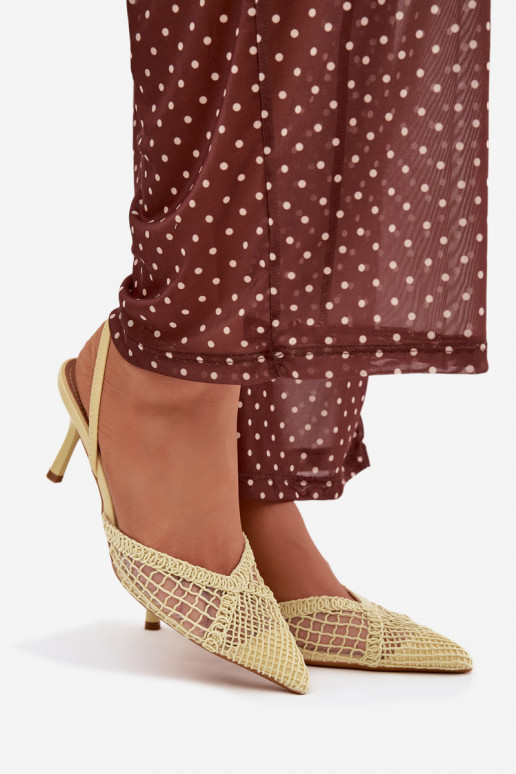 sandales No Braid ar papēdi Dzelteni Hanelis