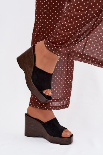 sieviešu čības Uz Ķīļa melnas krāsas Ravelia