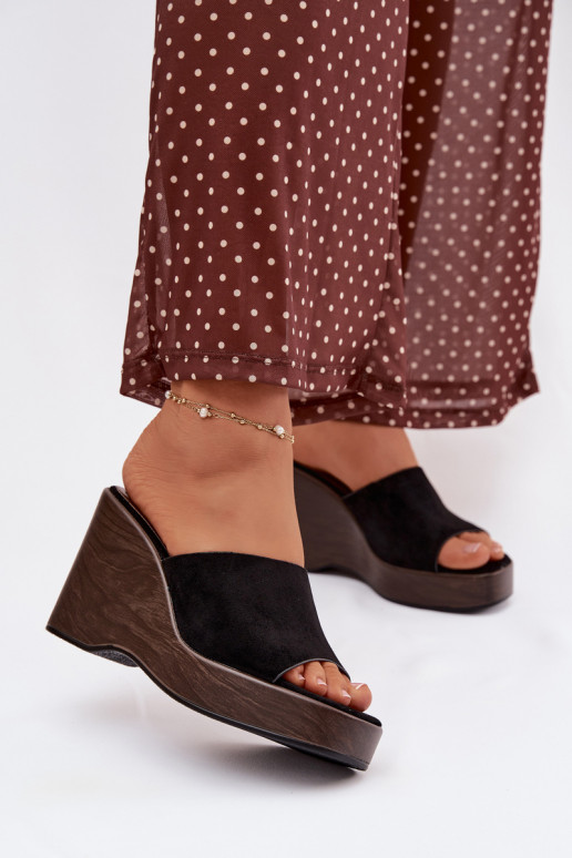 sieviešu čības Uz Ķīļa melnas krāsas Ravelia