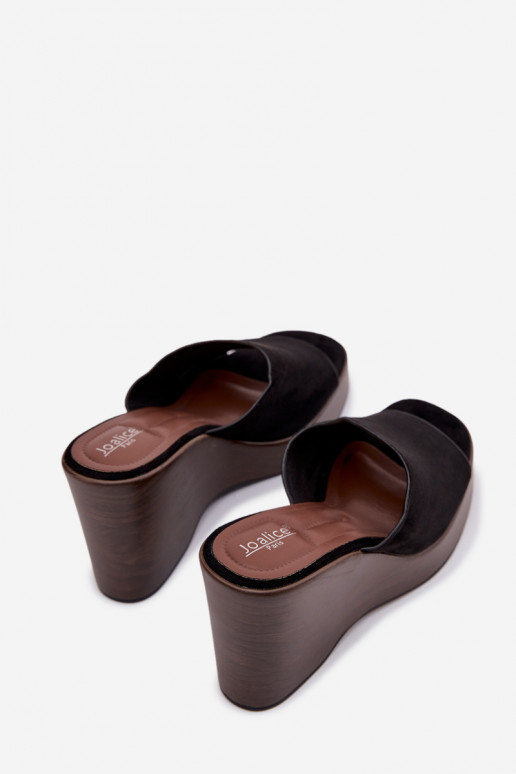 sieviešu čības Uz Ķīļa melnas krāsas Ravelia