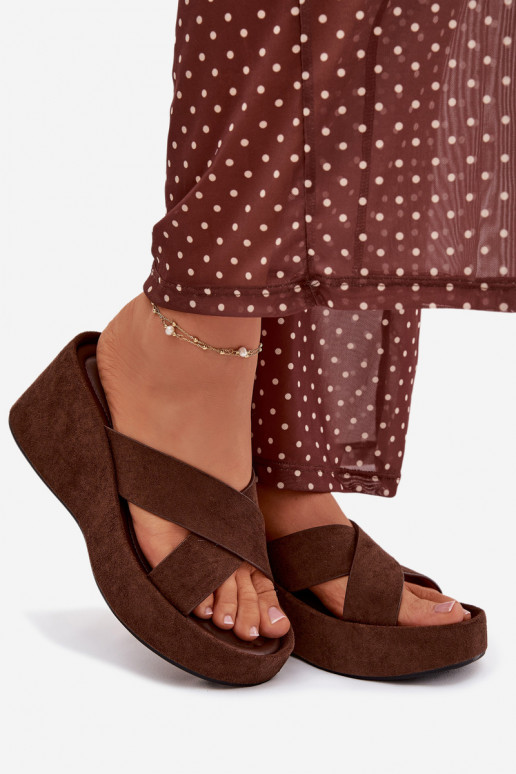 sieviešu čības Uz ĶīļaEko zamšādau CzekoladoIne Calorine