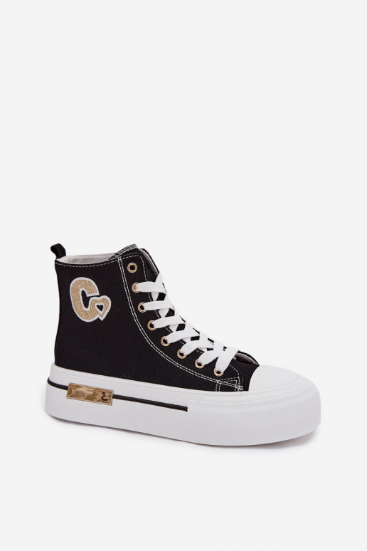 sieviešu puszābaki ar platformu melnas krāsas Meloria