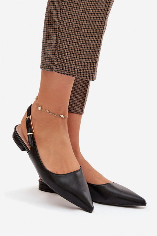 Balerīnas Ar zelta sprādzi melnas krāsas Iverelle