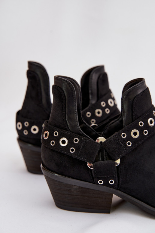 Sieviešu puszābaki Ar izgriezumiem I Paskami melnas krāsas Vannessae